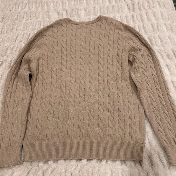 St, Johns Bay Cable Knit Sweater Stretch Long Sleeve Tan Mens Size XL - Picture 6 of 6